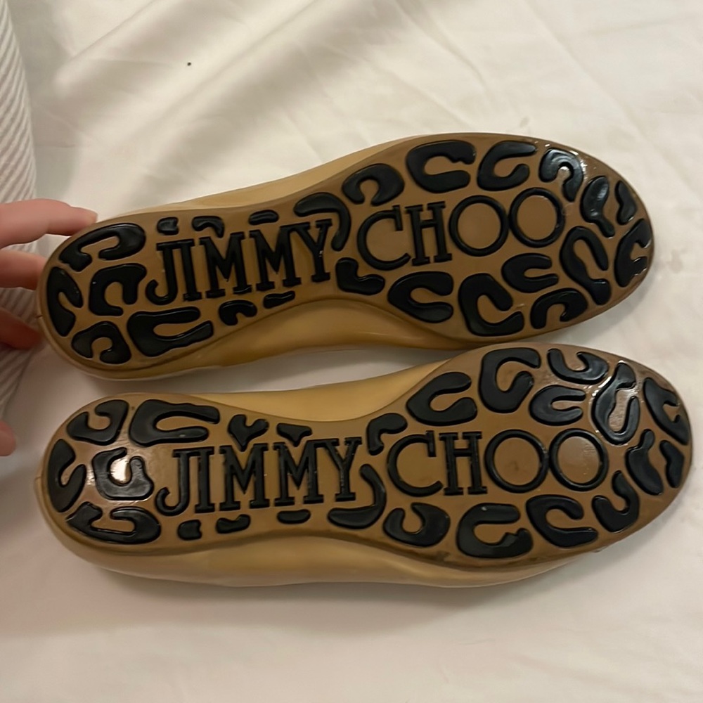 Jimmy Choo Glitter Toe Neutral Flat